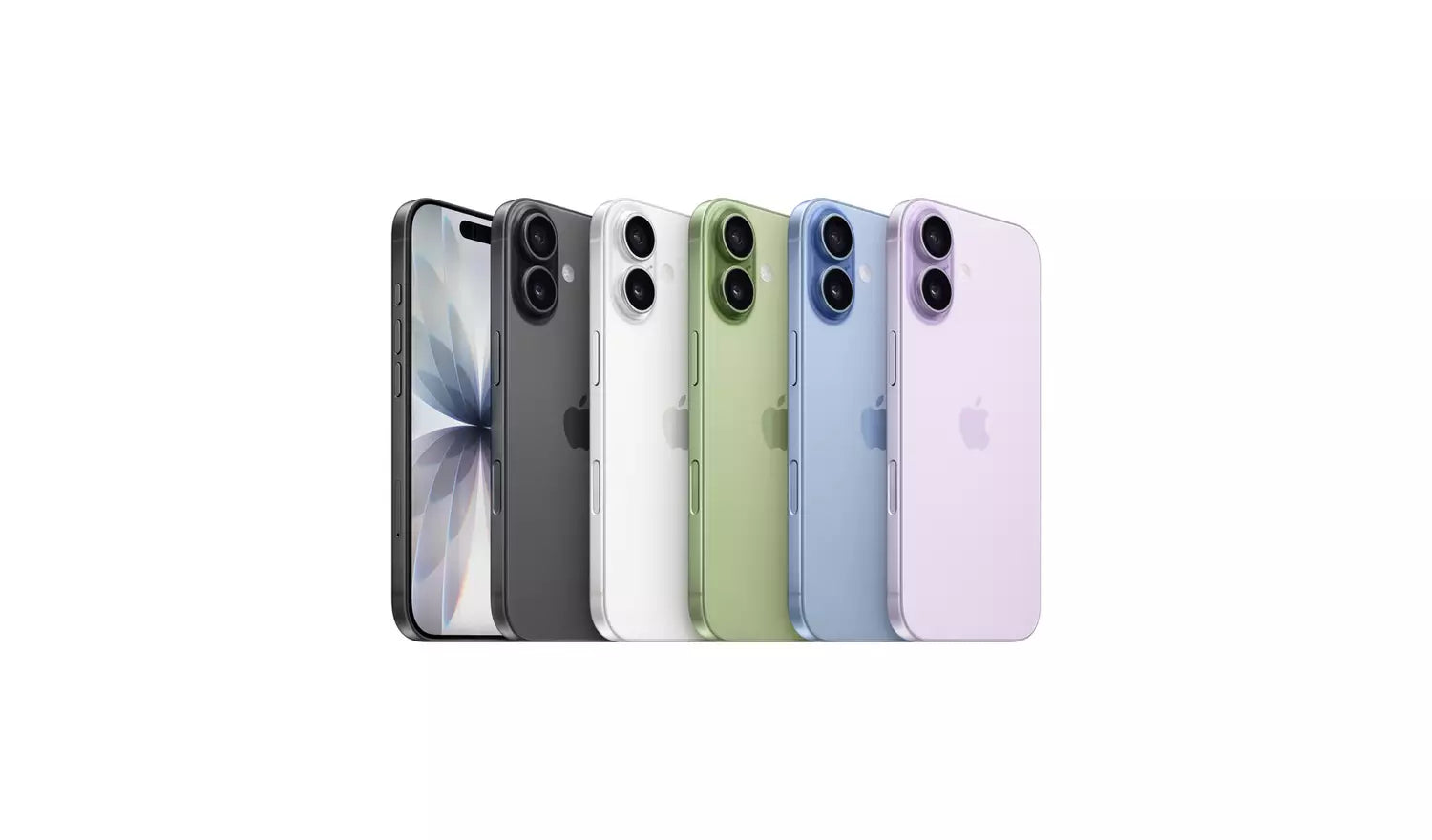 iPhone 17 in multiple colors lineup, including Mist Blue