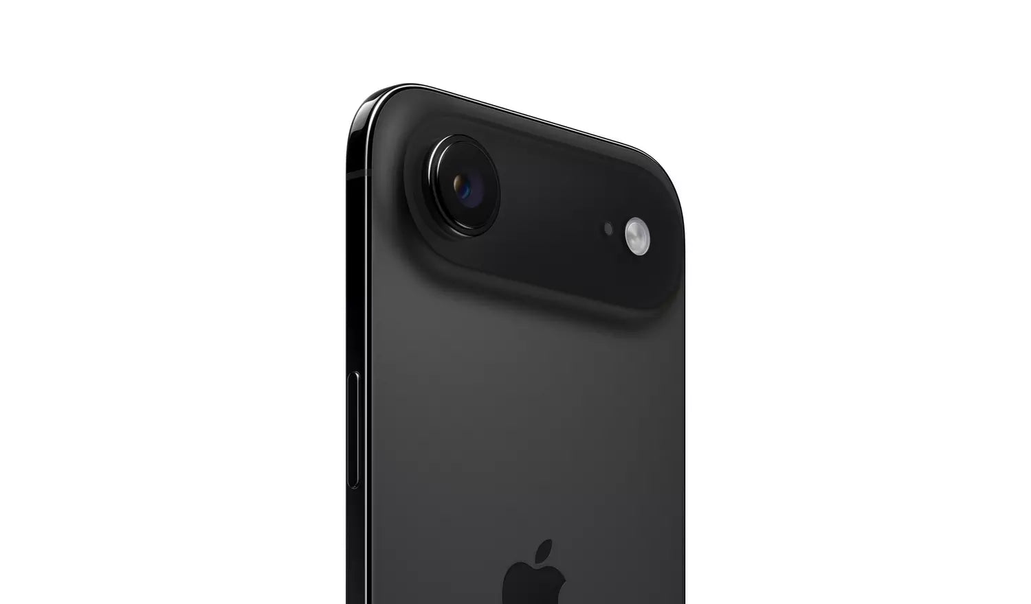 Mobile phone in Space Black, close-up of rear camera and flash
