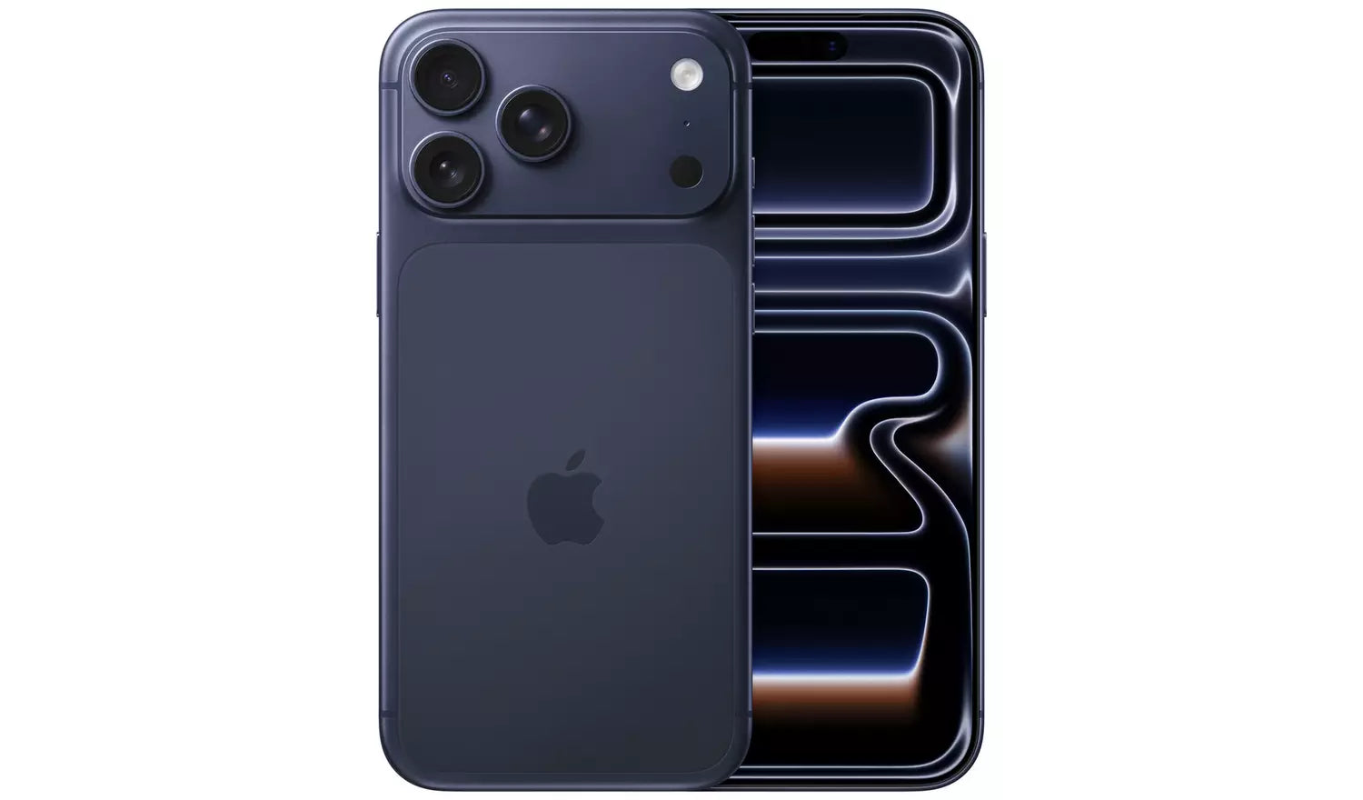 iPhone 17 Pro Max back view, dark blue with triple camera array (256GB)
