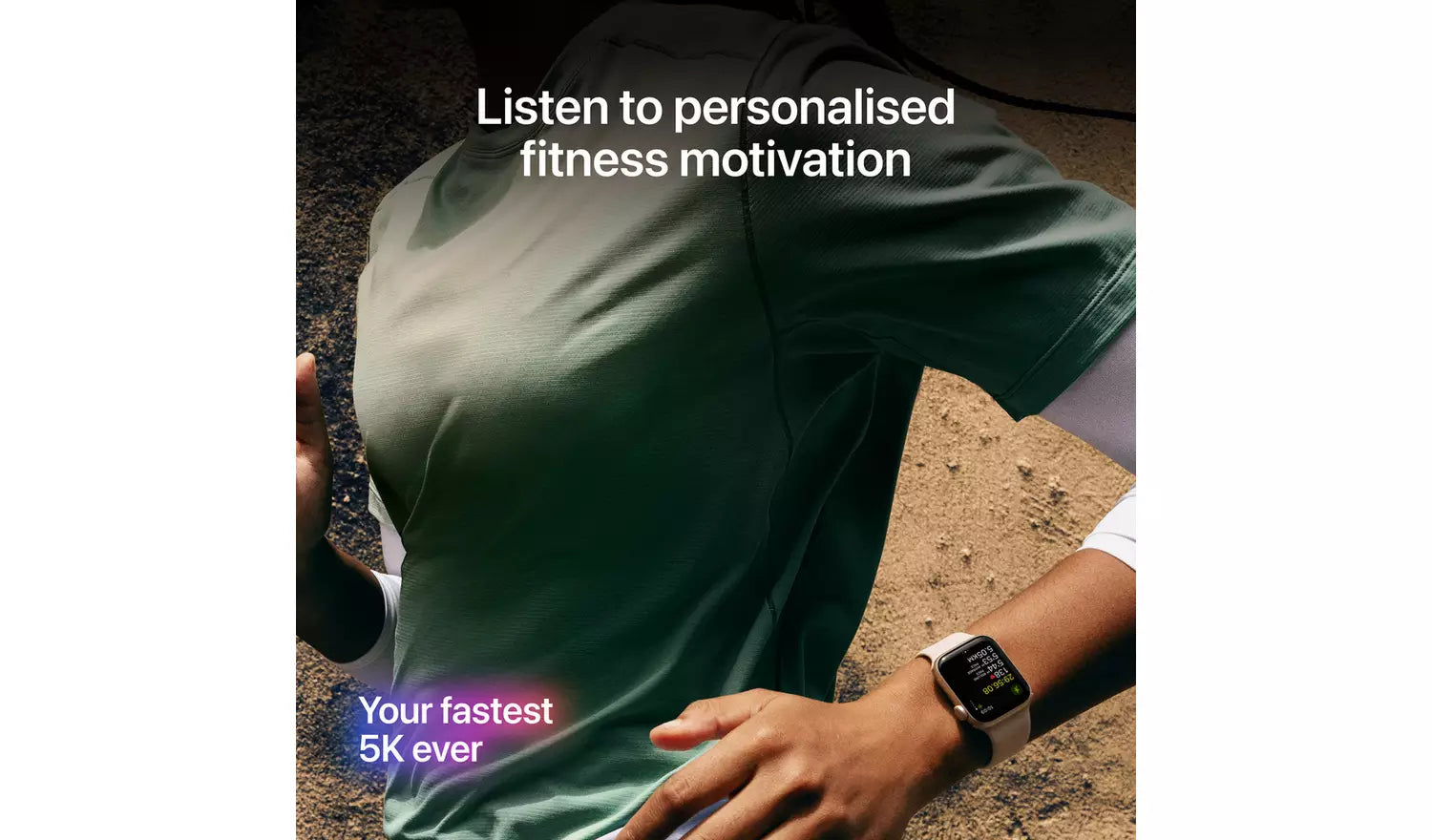 Midnight Sport Band smartwatch on wrist, screen facing outward