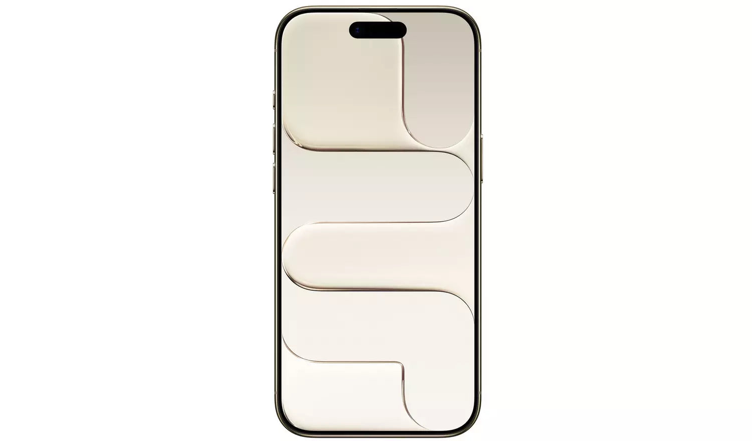 White smartphone front display with notch, shown from front angle