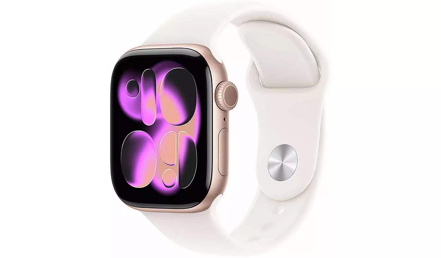Apple Watch Series 11, 42 mm: Purple-Fog-Sportarmband (M/L), Vorderansicht