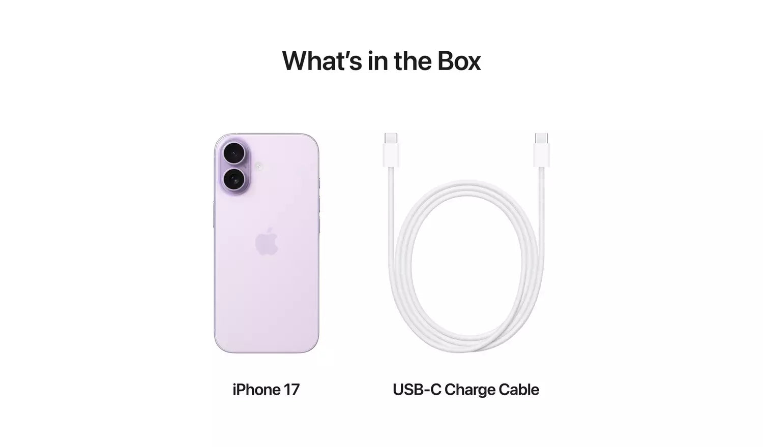 iPhone 17 und USB‑C Ladekabel im Lieferumfang