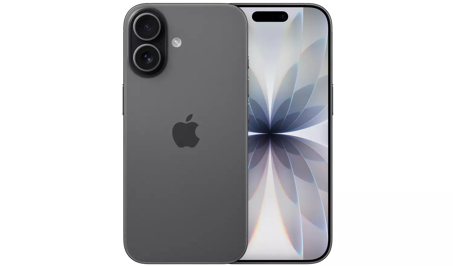 iPhone 17 in Dunkelgrau, Dual-Kamera und Display im Vorderansicht