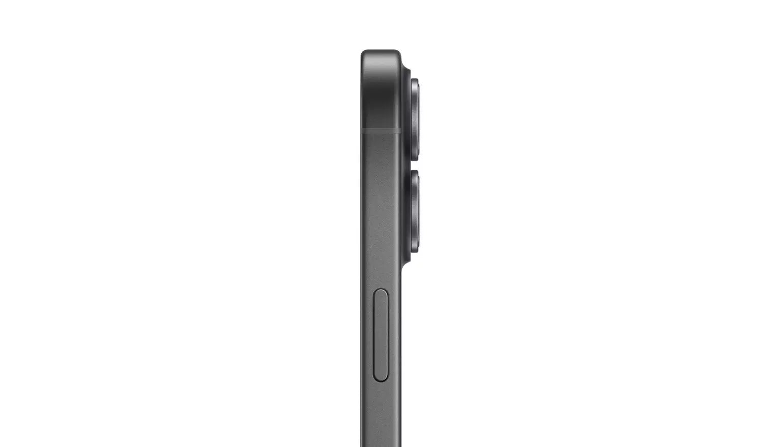 iPhone 17 5G (Mist Blue) Seitenansicht mit Tasten und schmalem Profil