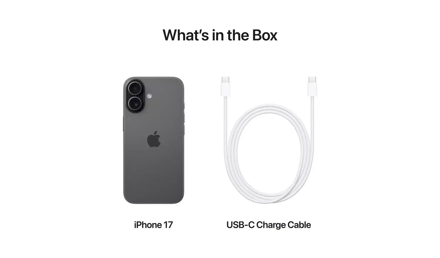 iPhone 17 5G mit USB‑C Ladekabel (Inhalt der Verpackung)