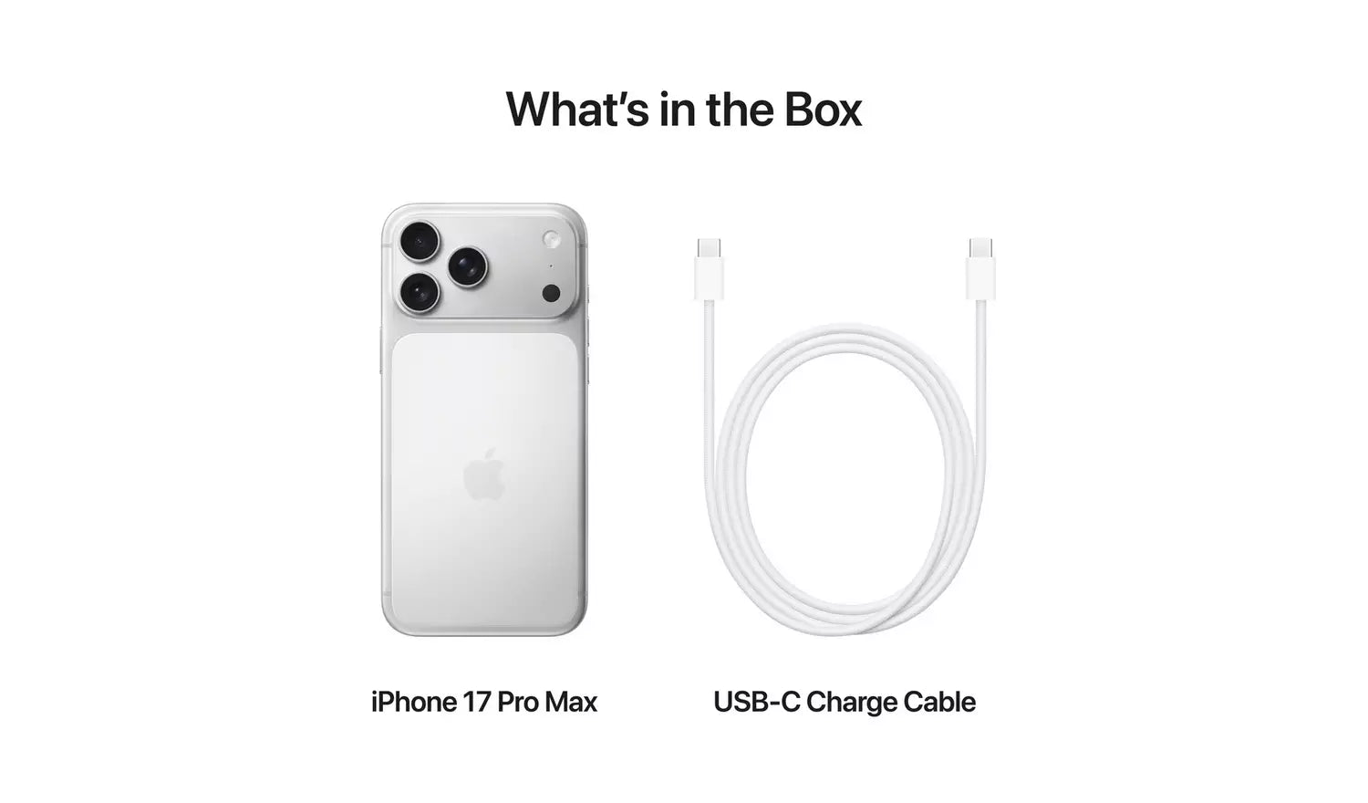 iPhone 17 Pro Max und USB‑C Ladekabel im Lieferumfang