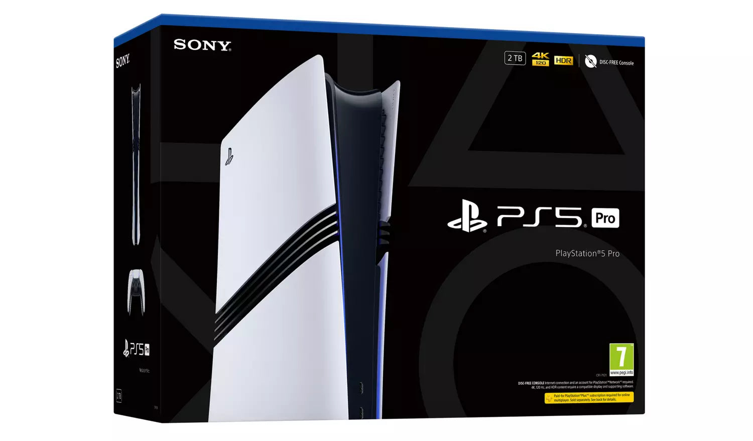 PlayStation 5 Pro 2TB Digital Edition Verpackung mit PlayStation-Logo und blauem Rand