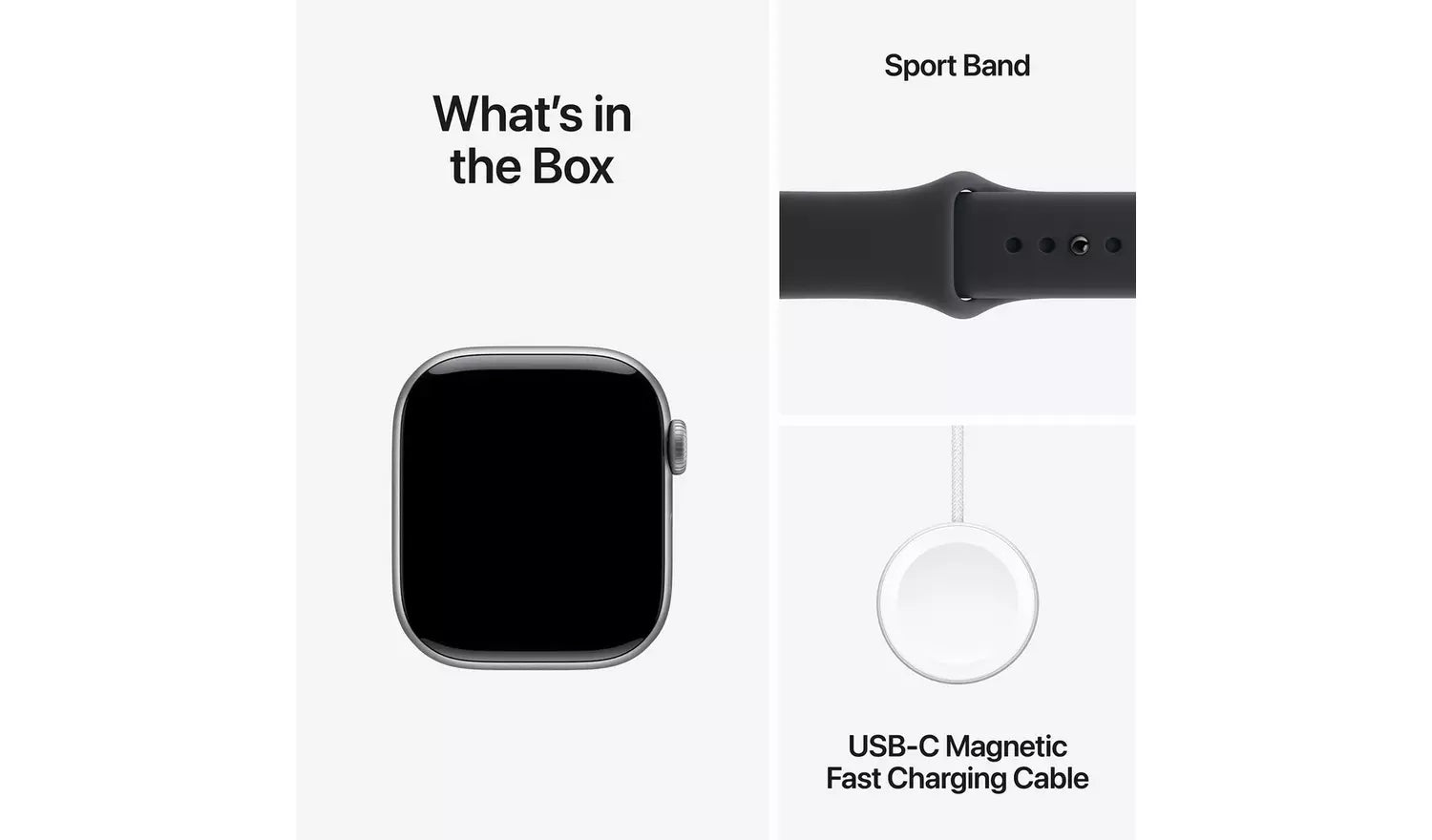 Smartwatch set: sport band and USB‑C magnetic fast charging cable