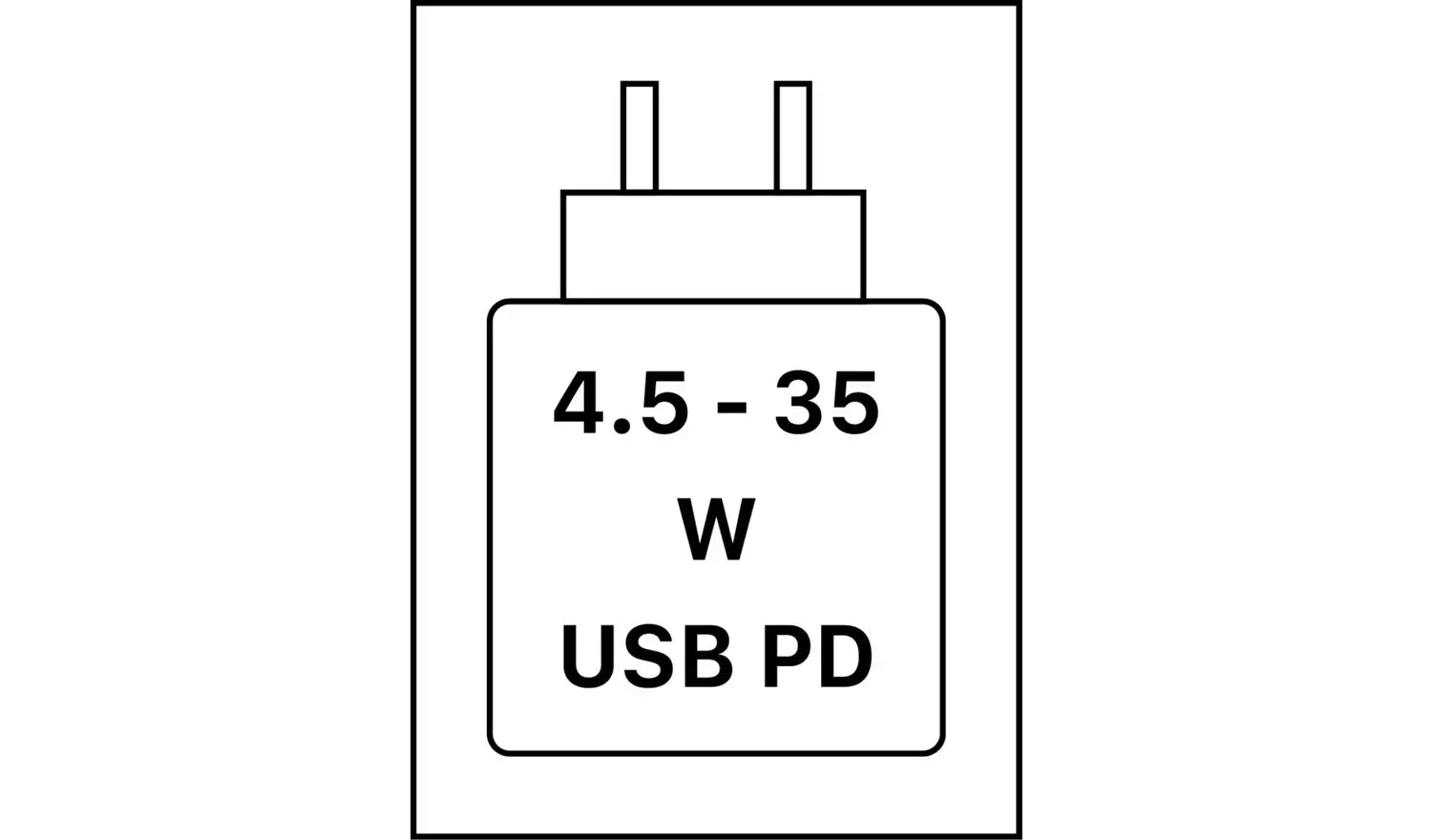 USB PD Netzladegerät 4.5–35 W mit Steckern für iPhone