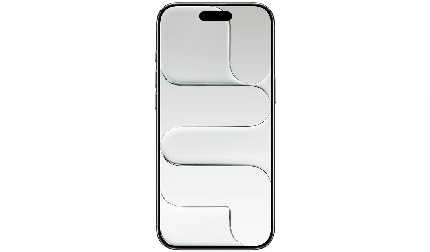 iPhone Air front view with notch and earpiece, dark screen on light body