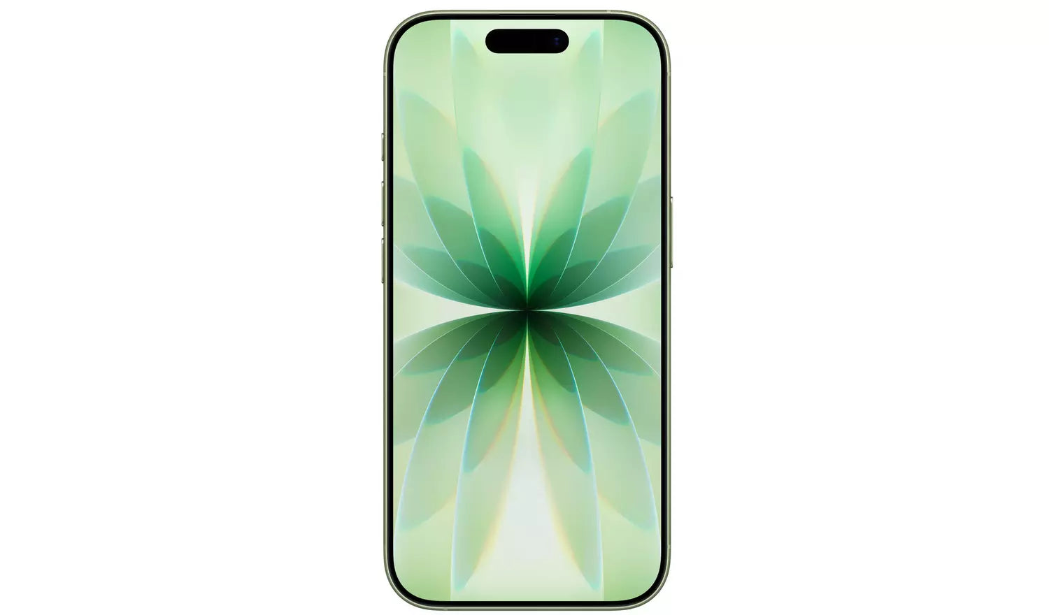 iPhone 17 5G (Sage) Vorderansicht mit Display und abgerundetem Rahmen