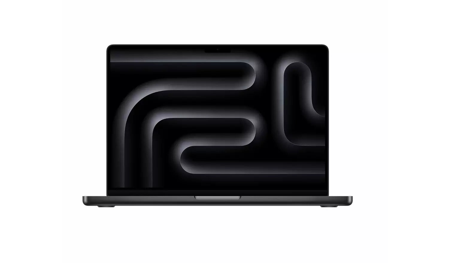 MacBook Pro 14.2 in Space Black, front view laptop with screen