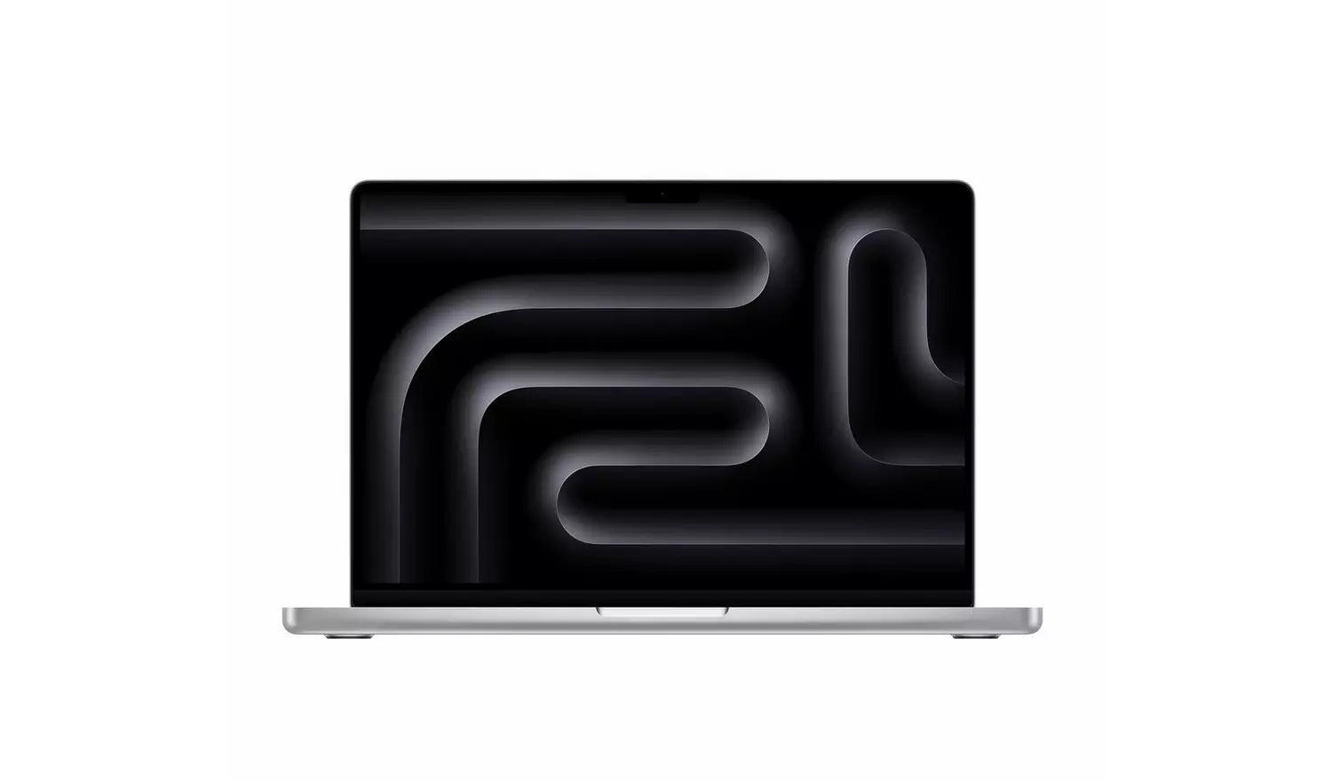 MacBook Pro 14.2 in Space Black, thin side profile with open display