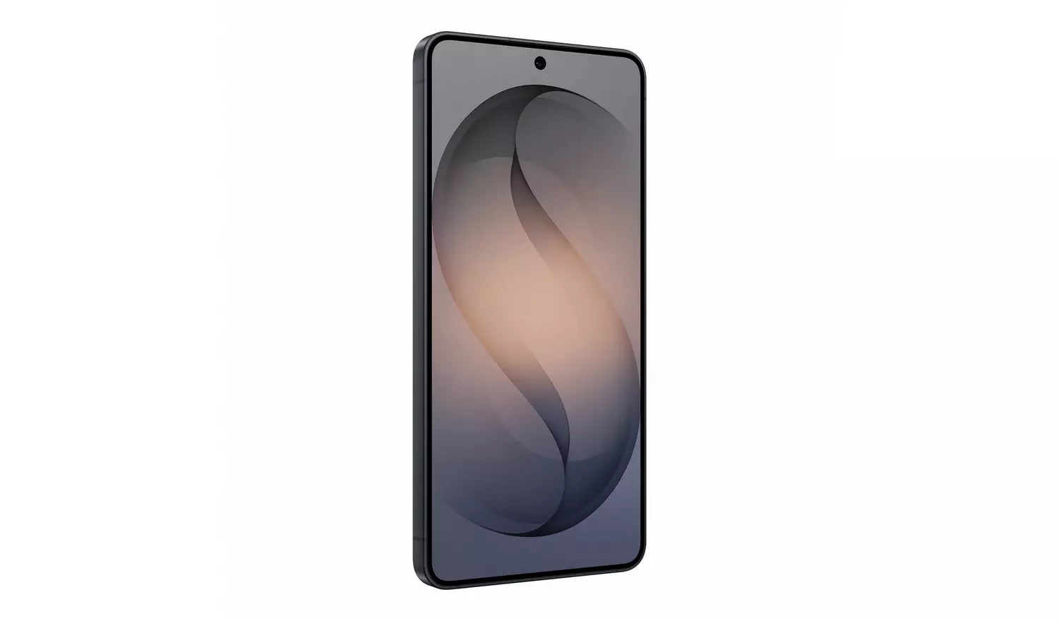 Black Galaxy S26 5G smartphone front view with rounded display edges
