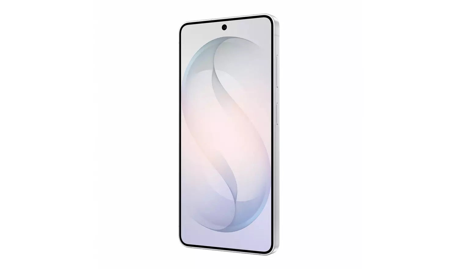 Galaxy S26 5G smartphone front, light display with pastel abstract design