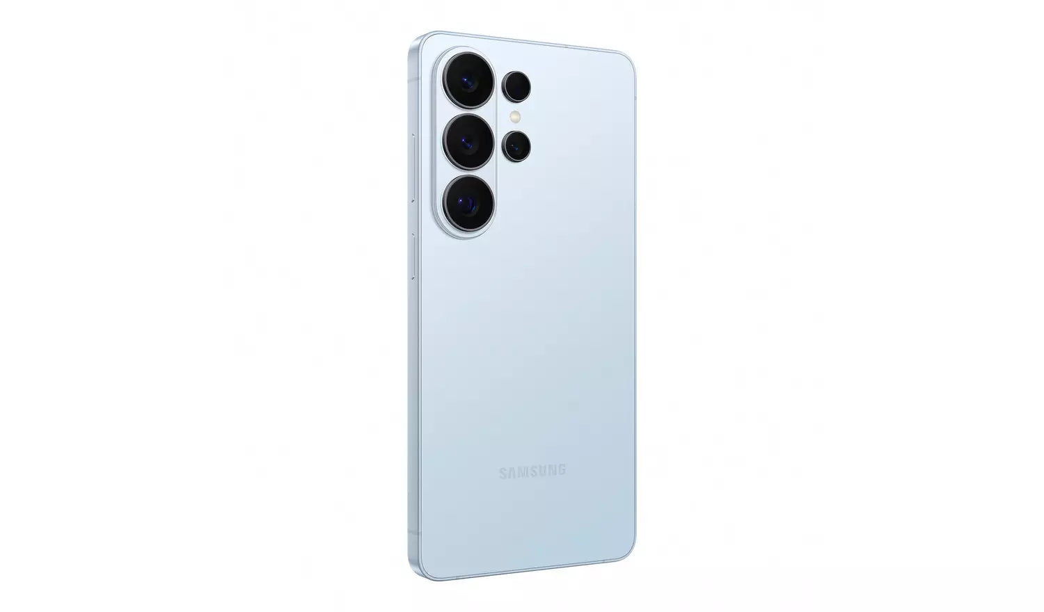 Galaxy S26 Ultra back view with triple camera and matte light finish