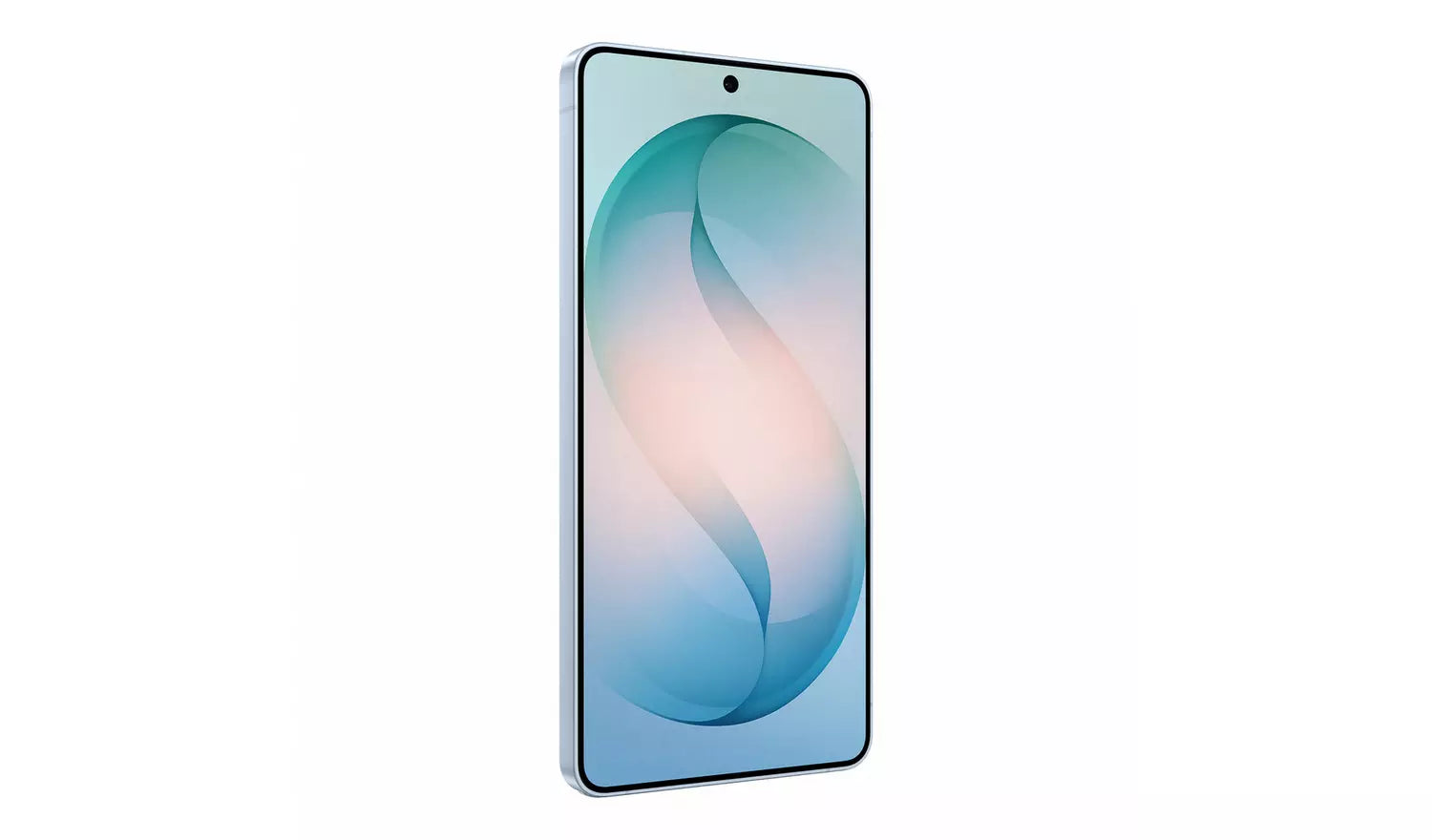 Smartphone-Vorderseite mit abgerundeten Kanten und blau-violettem Display
