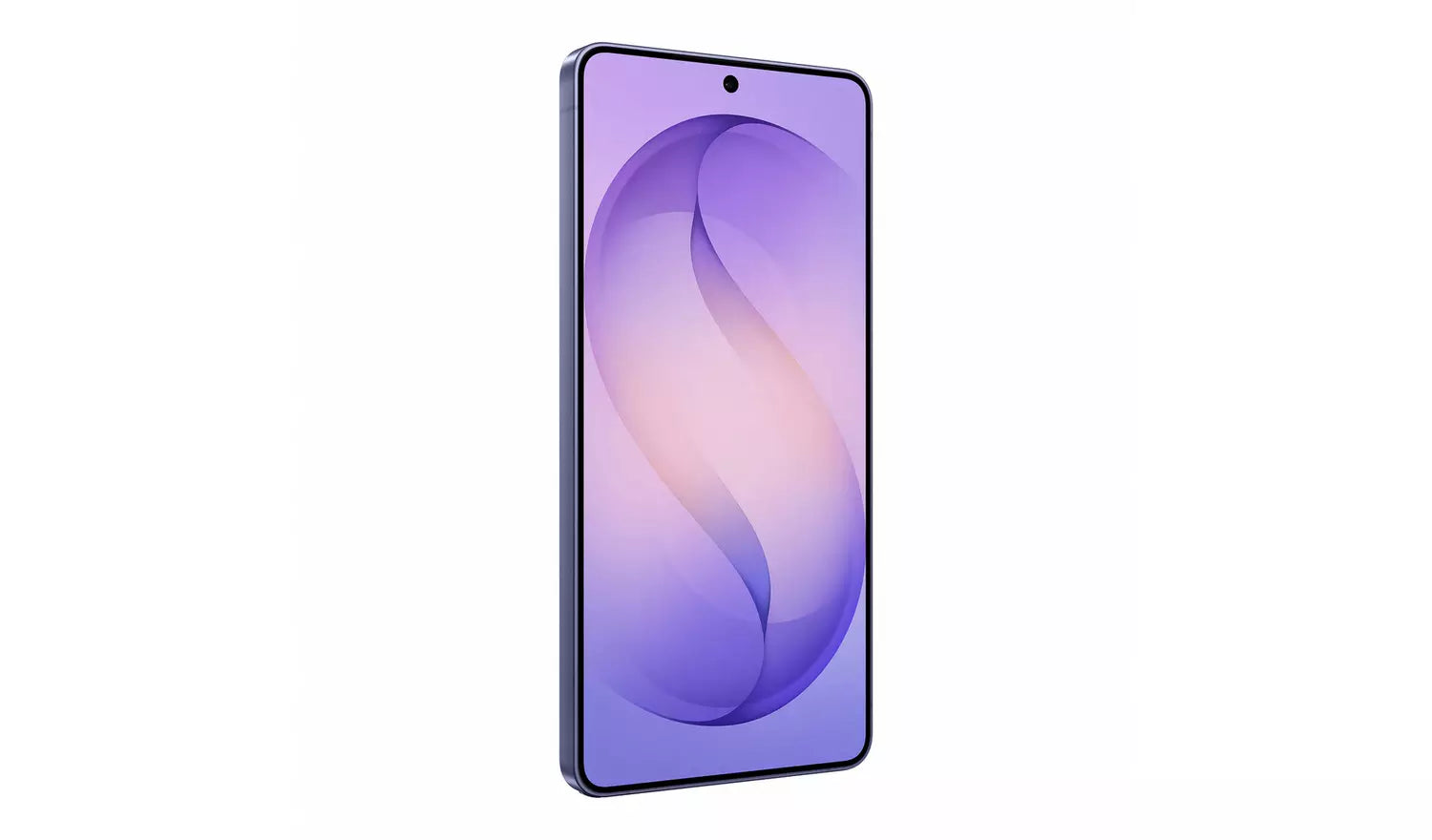 Smartphone-Vorderseite in Violett mit blau-violettem Wallpaper