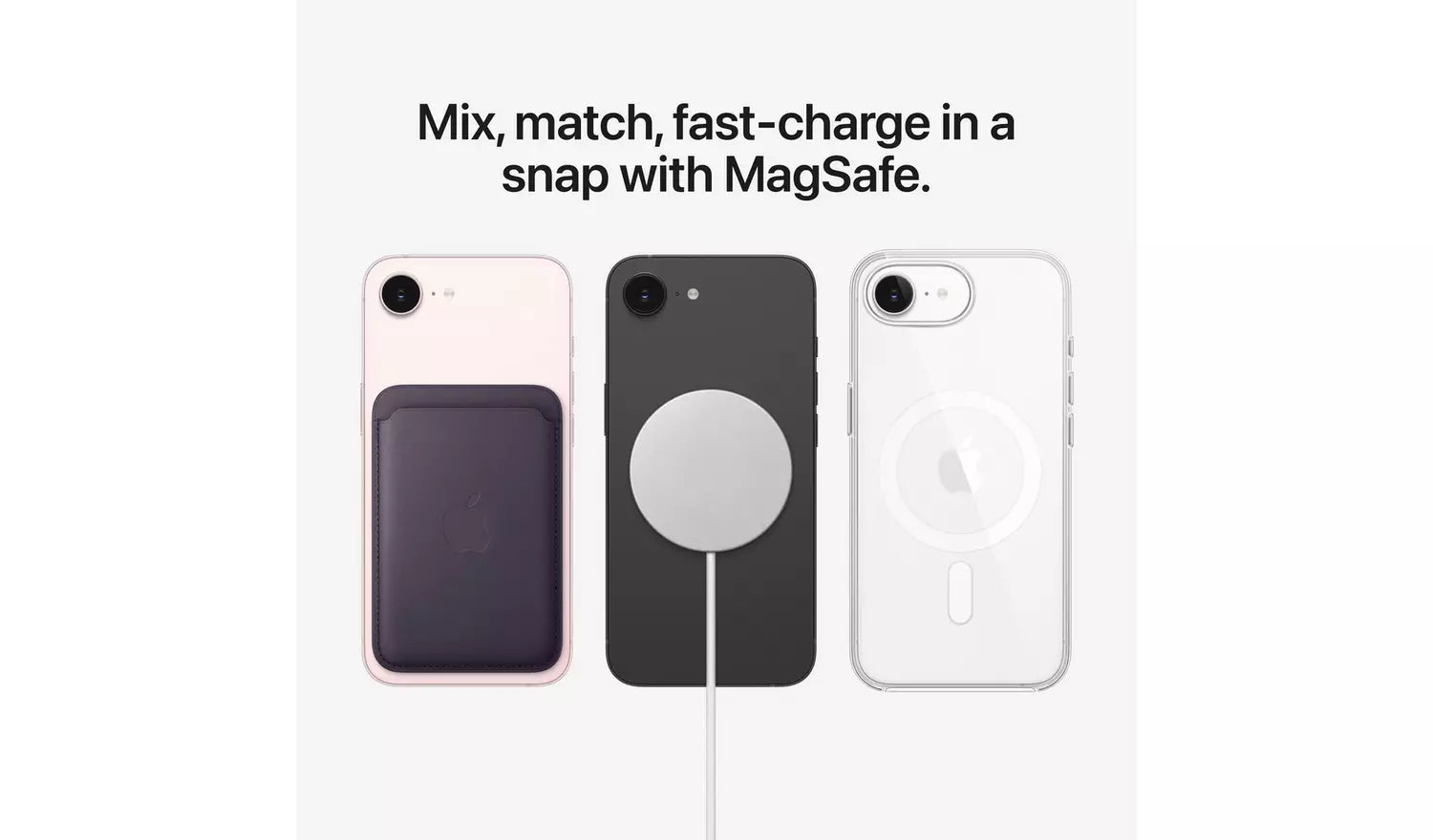 iPhone 17e 5G in Schwarz mit MagSafe-Ladekreis an der Rückseite