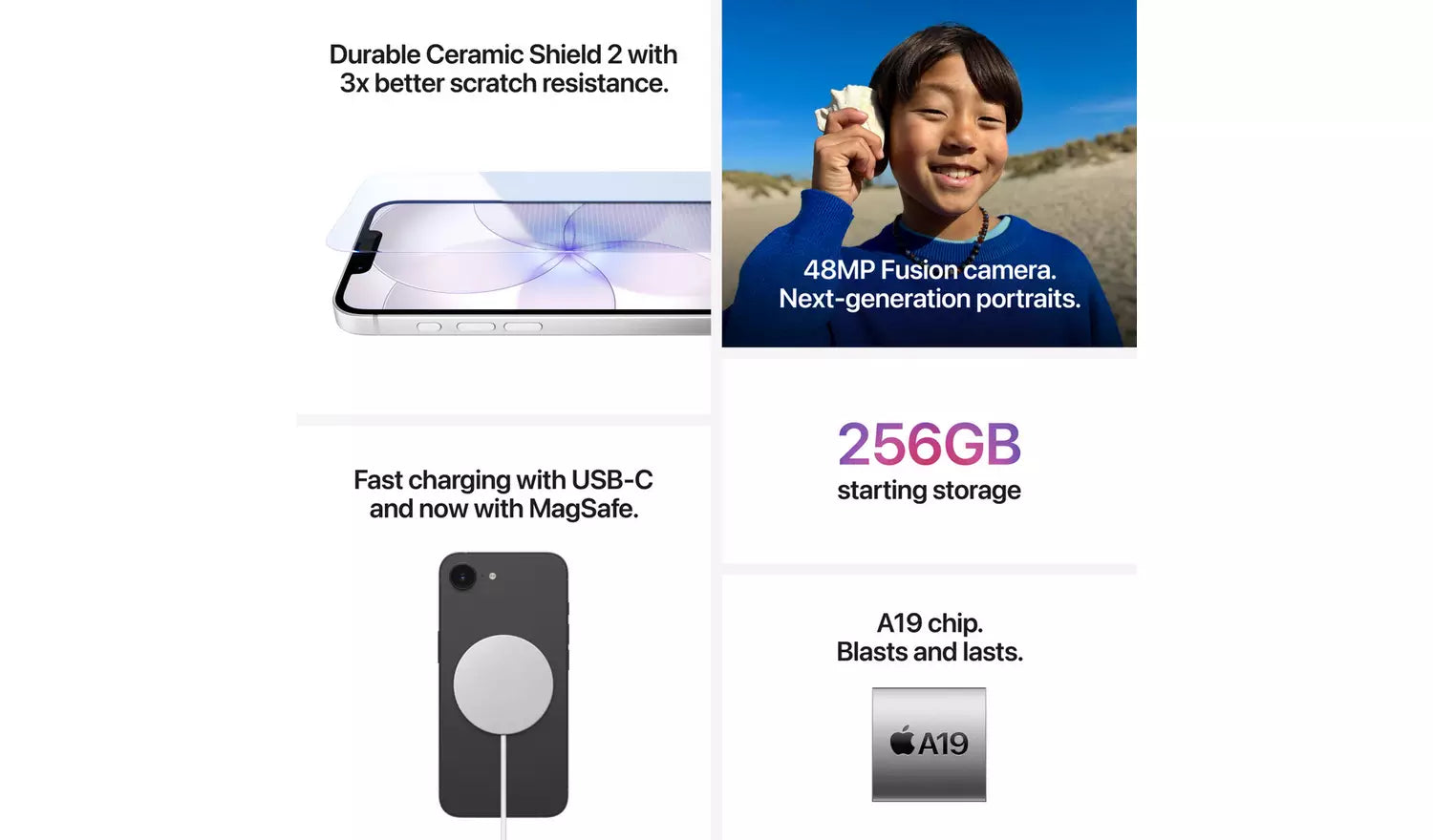 iPhone 17e 5G: 256GB Speicher, USB‑C Schnellladen, MagSafe