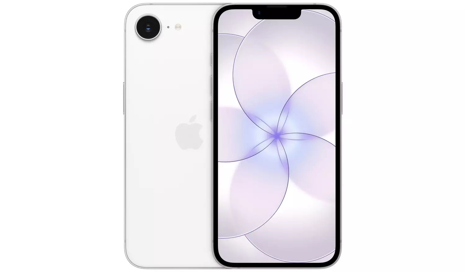 Smartphone with black front display and light back, dual rear cameras