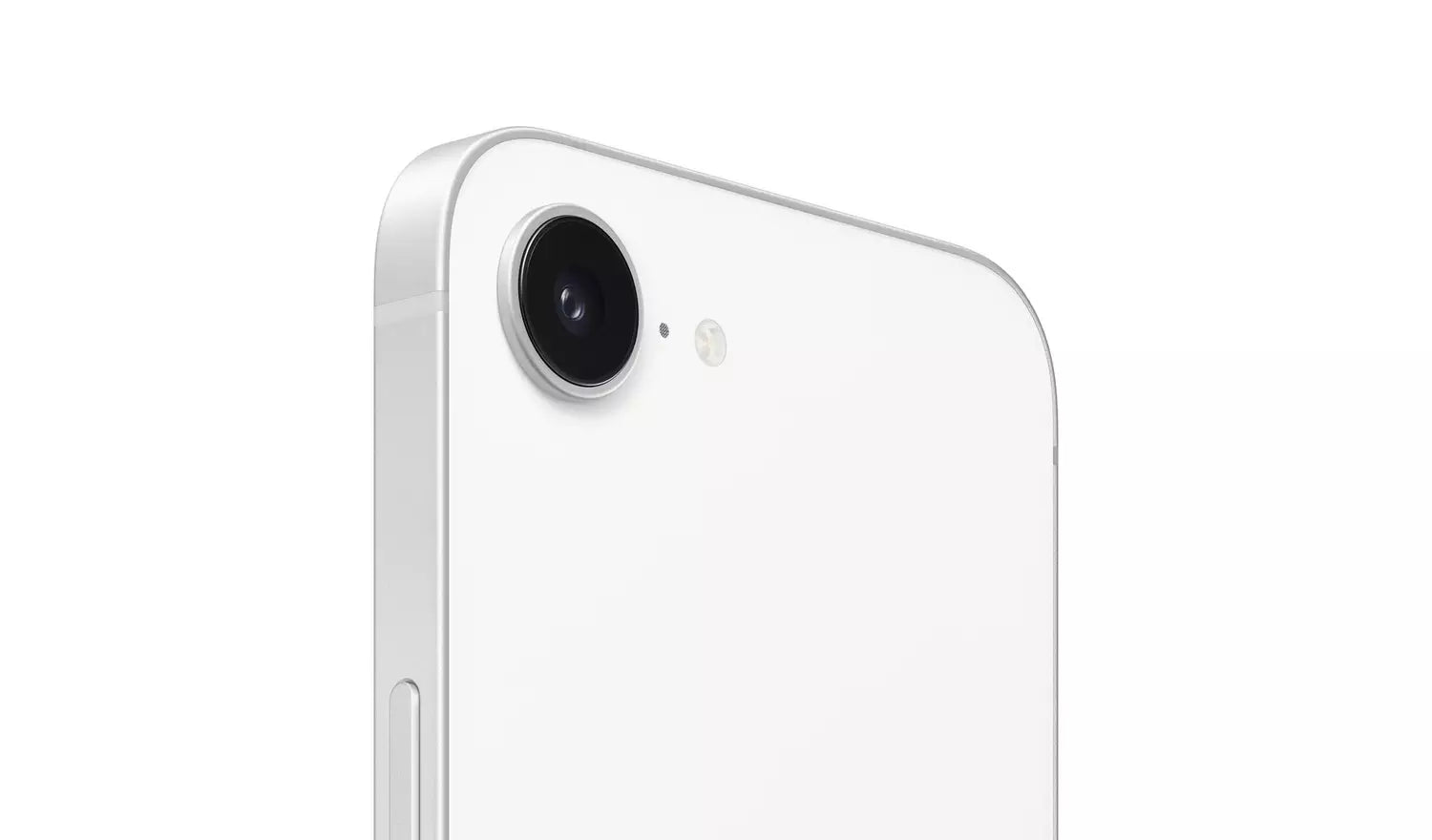 Light-colored smartphone rear close-up with dual camera and flash
