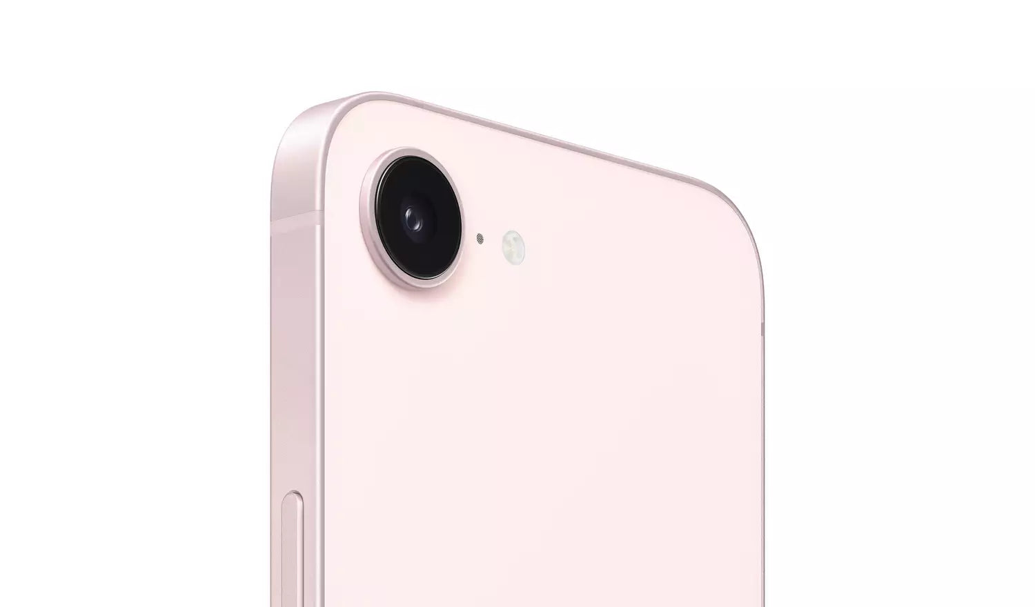 Pink smartphone rear close-up with dual camera and flash