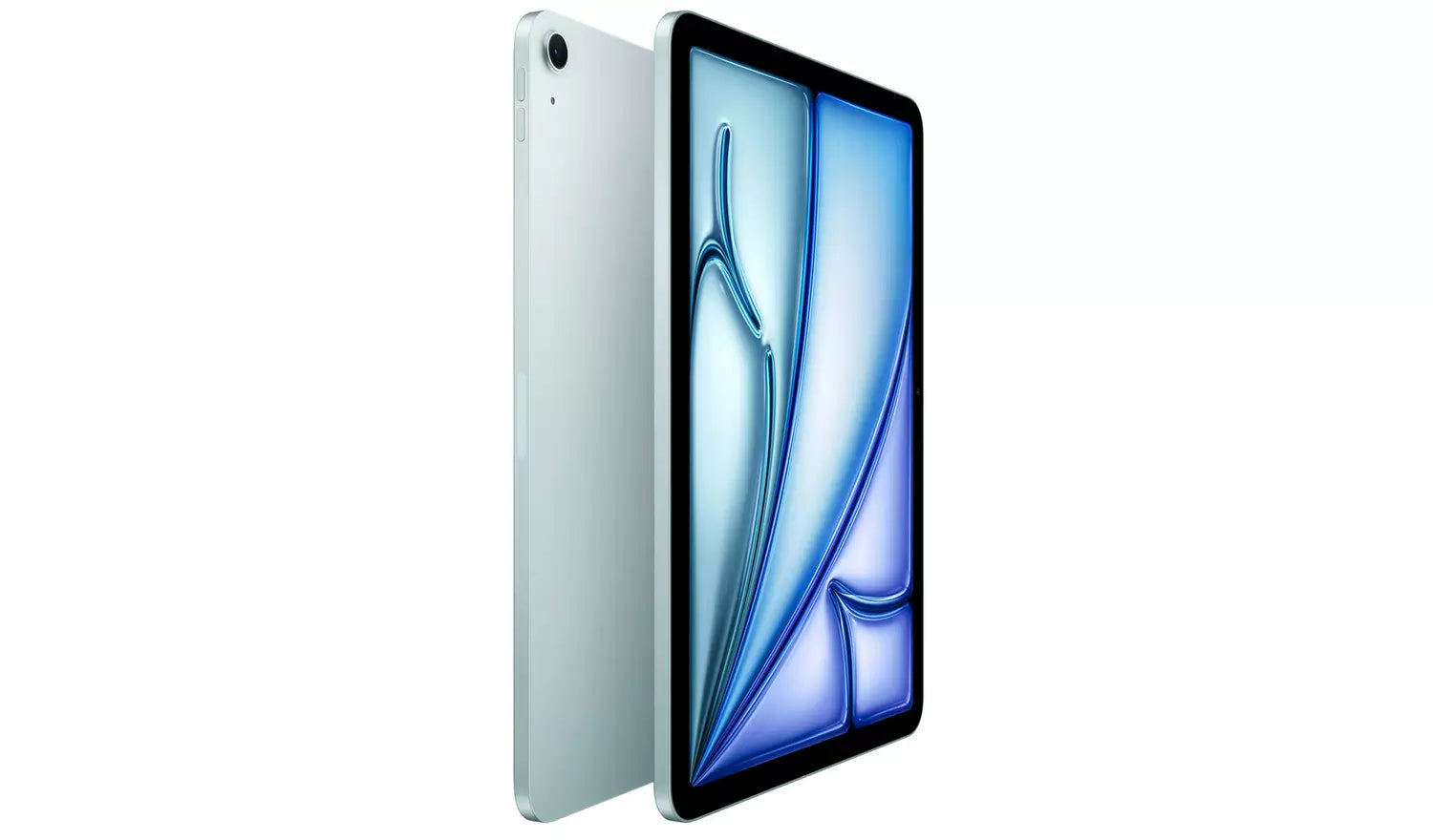 iPad Air 11-inch Blue tablet back and side, slim profile