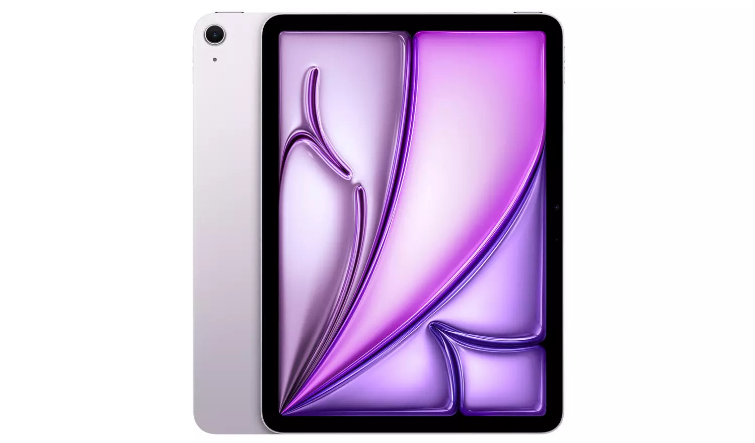 iPad Air 11-inch tablet, Blue, front view with purple abstract display