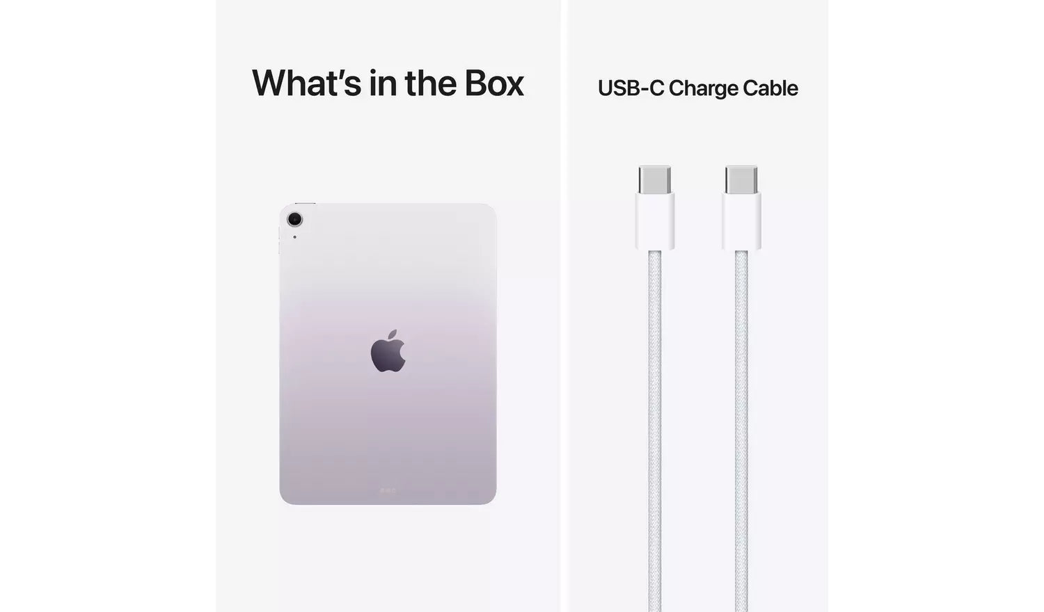 iPad Air back and USB-C charge cables
