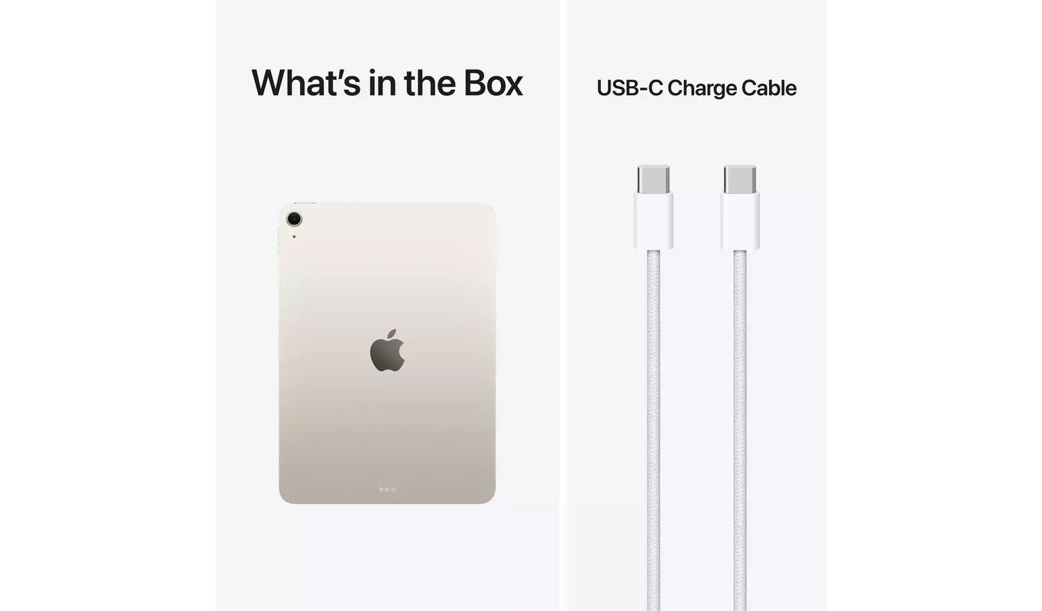 iPad Air M4 11-inch (2026) Blue back view with USB-C charging cable