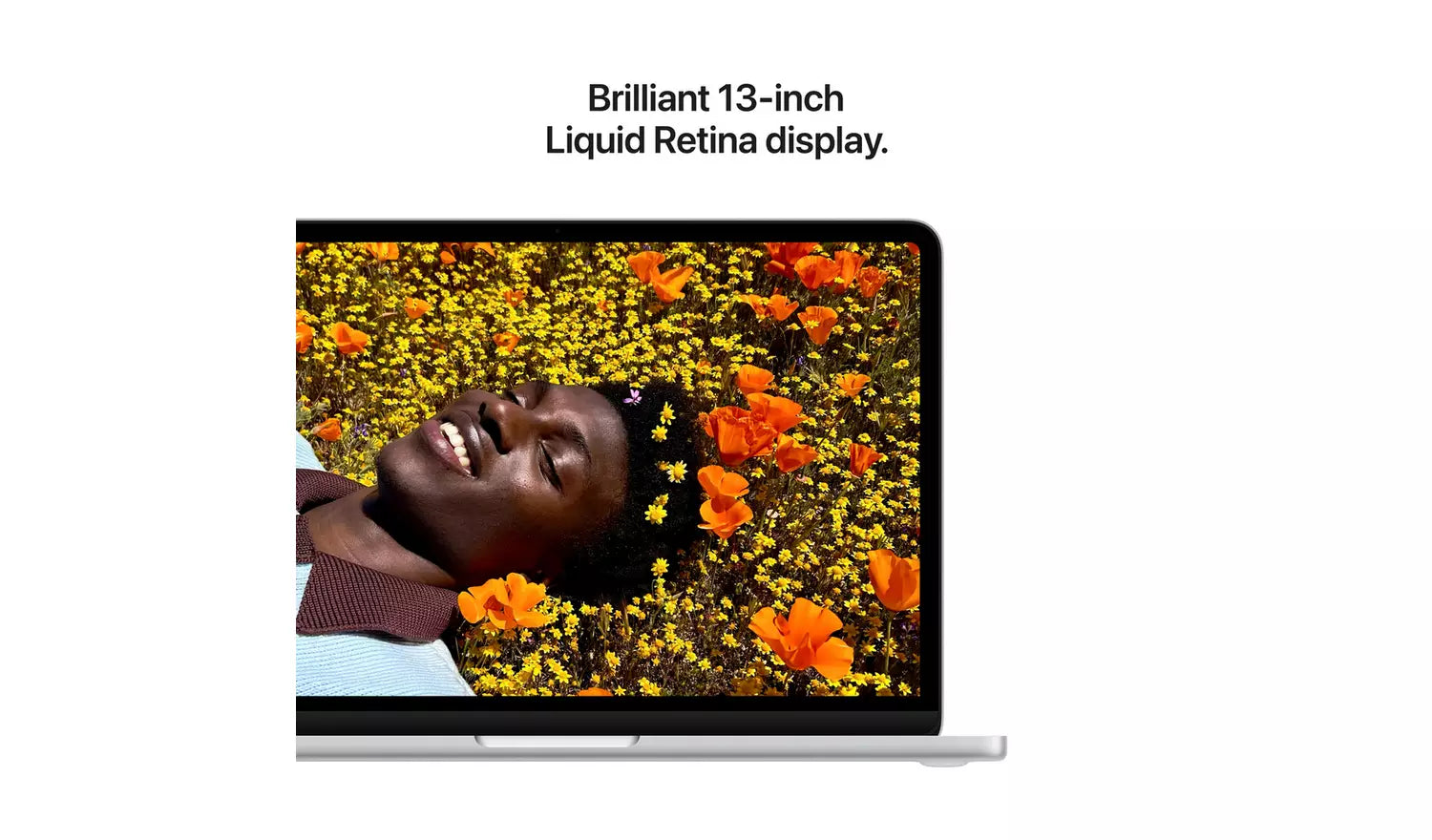 MacBook Neo 13" Silver Laptop mit Liquid Retina Display und Blumenmotiv