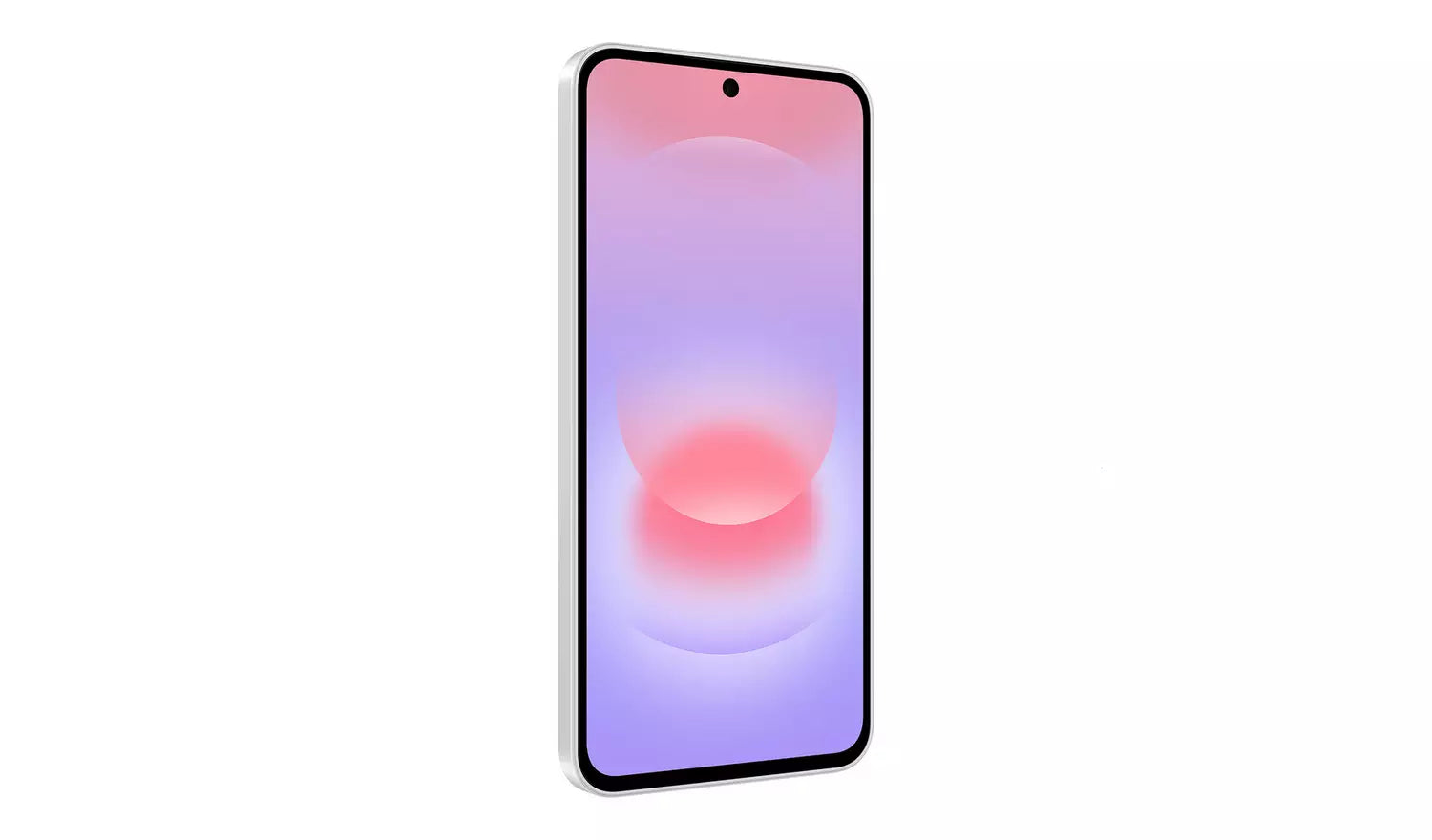 Smartphone Galaxy A37 5G con pantalla morada/rosada y bordes negros