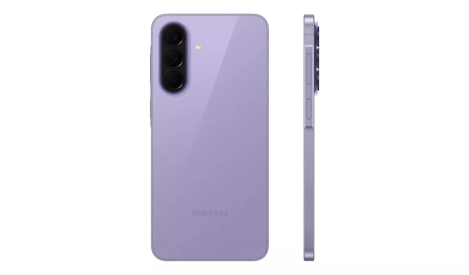 Samsung Galaxy A57 5G back, dual cameras, Lilac color