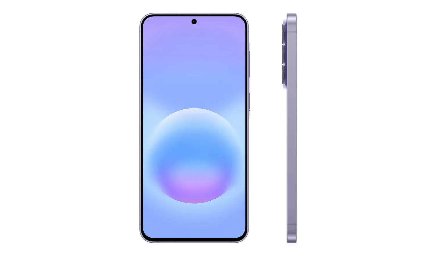 Galaxy A57 5G front display with water-drop notch, Icyblue color