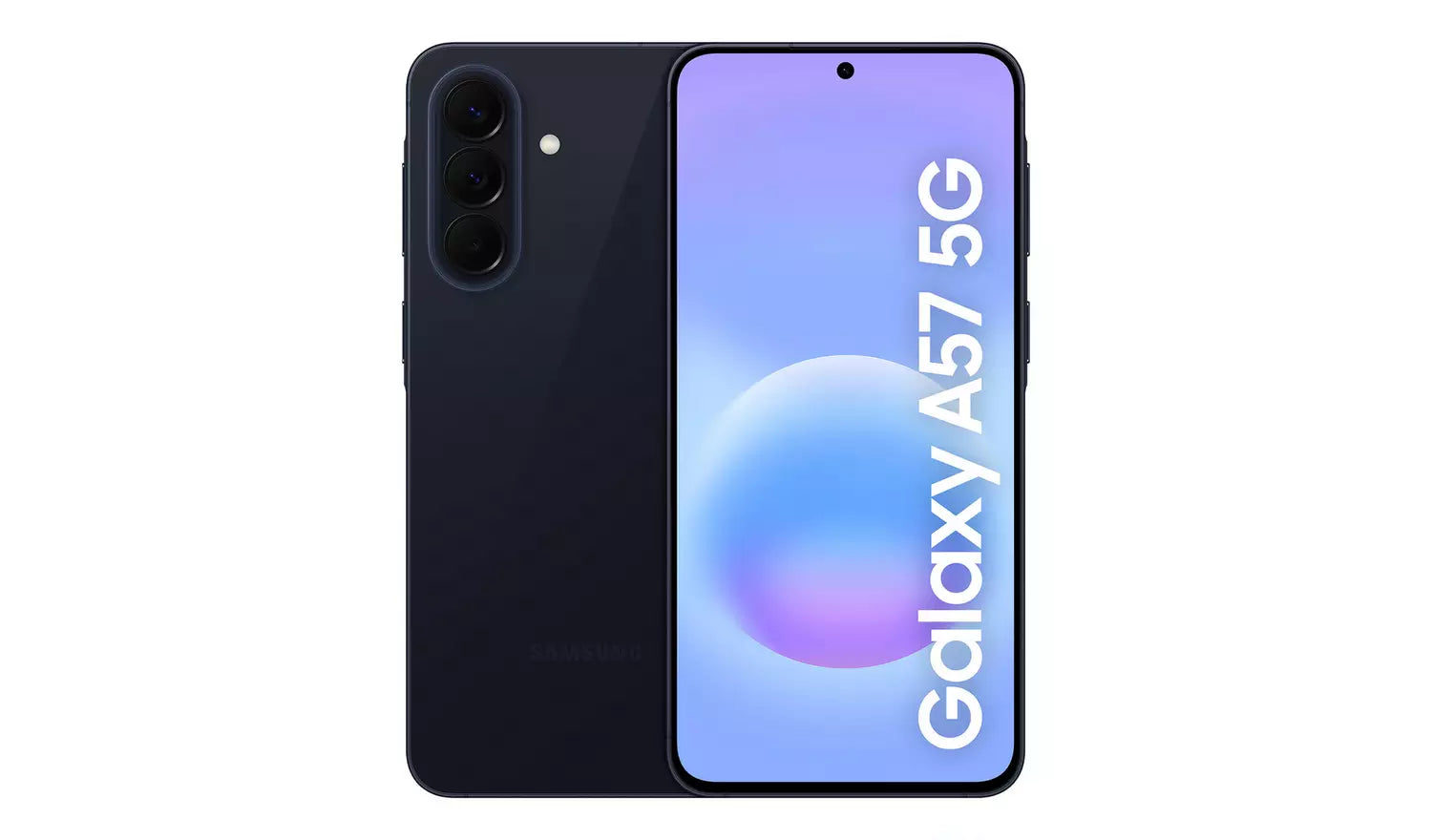 Galaxy A57 5G: dark back and Icyblue front display