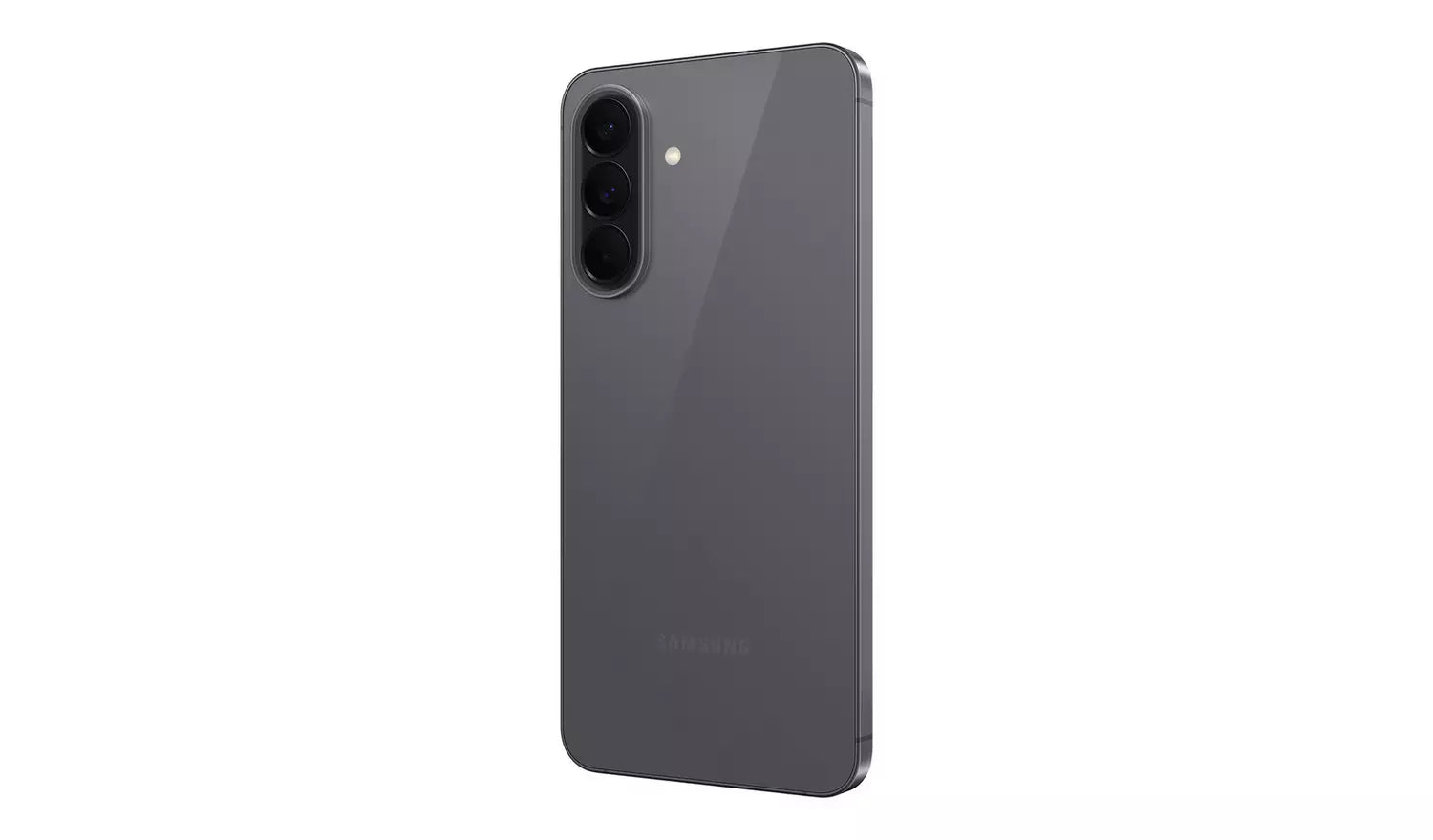 Galaxy A57 5G back view, dark navy finish with dual cameras and flash