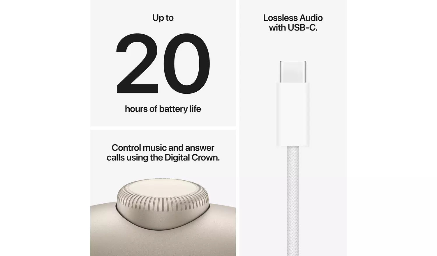 Diagram-style view of wireless headphones with charging cable and USB-C connector.