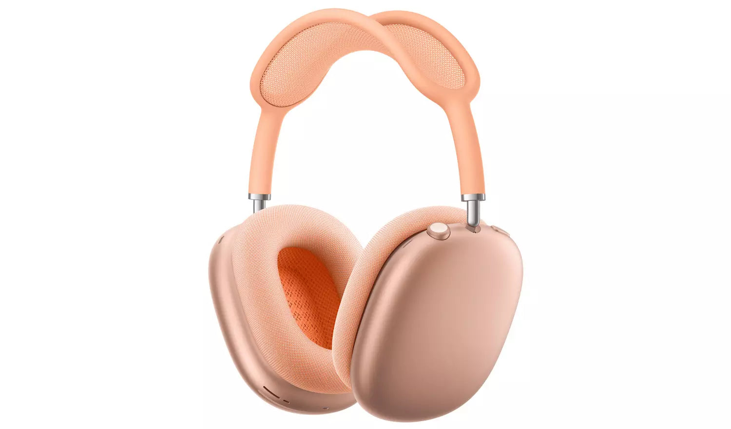 Wireless over-ear headphones with padded ear cups and headband, pink/gold tone
