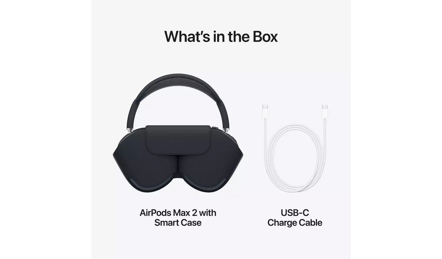 What’s in the box: headphones with smart case and USB-C charge cable
