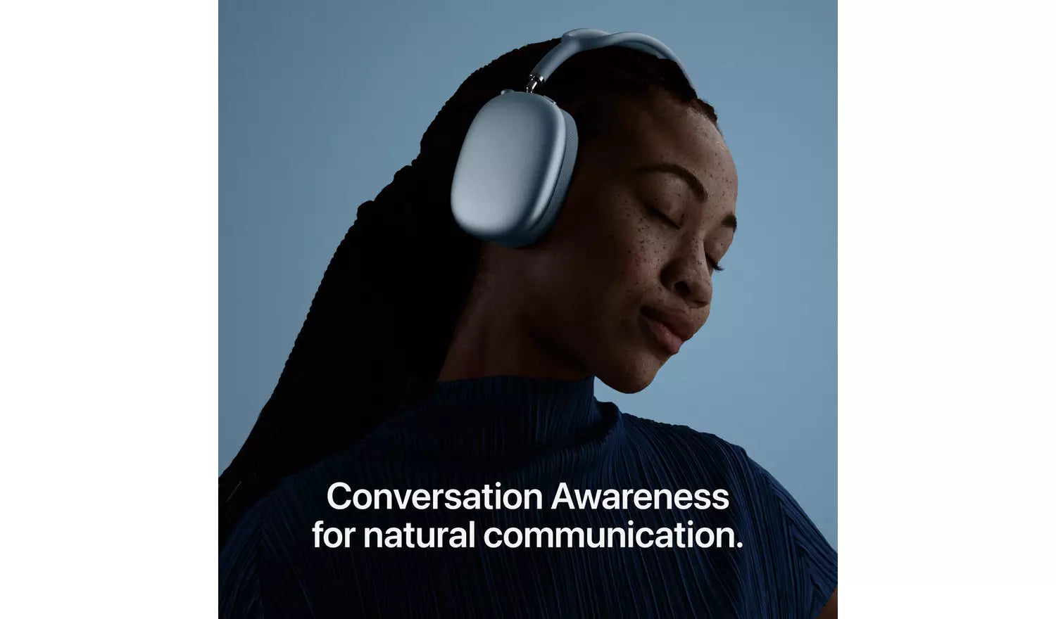 Over-ear wireless headphones in midnight, showing left ear cup and cushioned pads