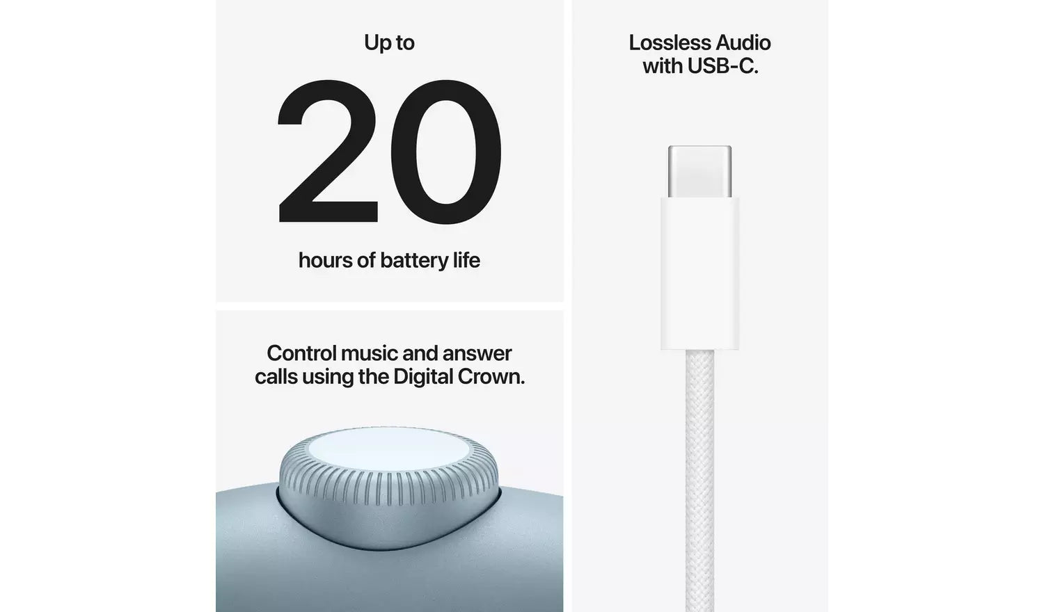 Over-ear headphones charging setup with USB-C cable (illustration)