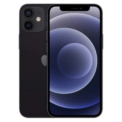 Black unlocked smartphone with dual rear cameras and front display.