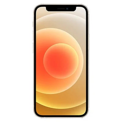 Gold smartphone front with notch display and orange-to-yellow wallpaper.