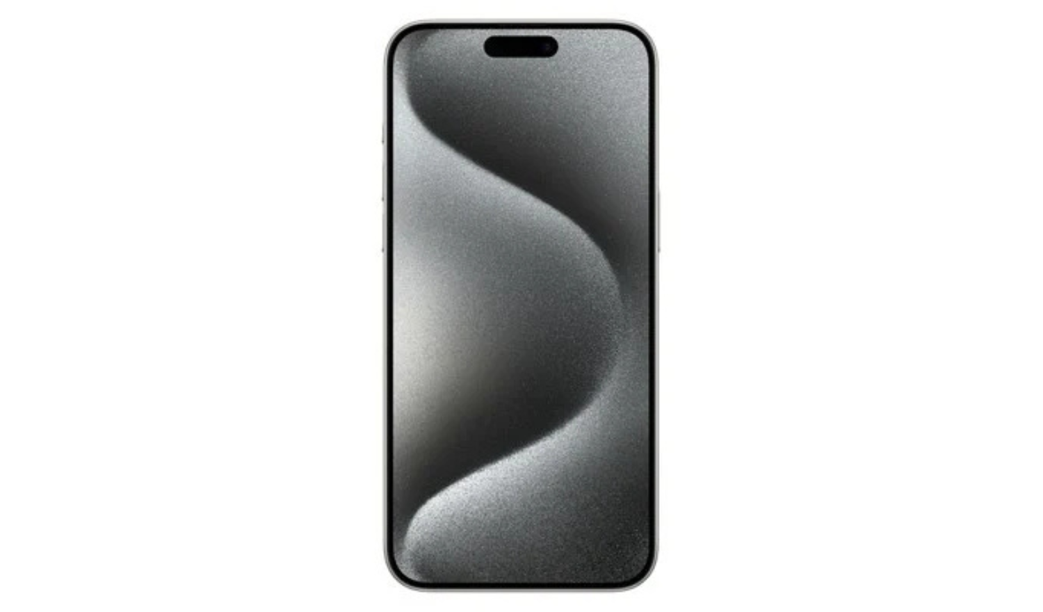 Black Titanium iPhone 15 Pro unlocked smartphone, front view with Dynamic Island