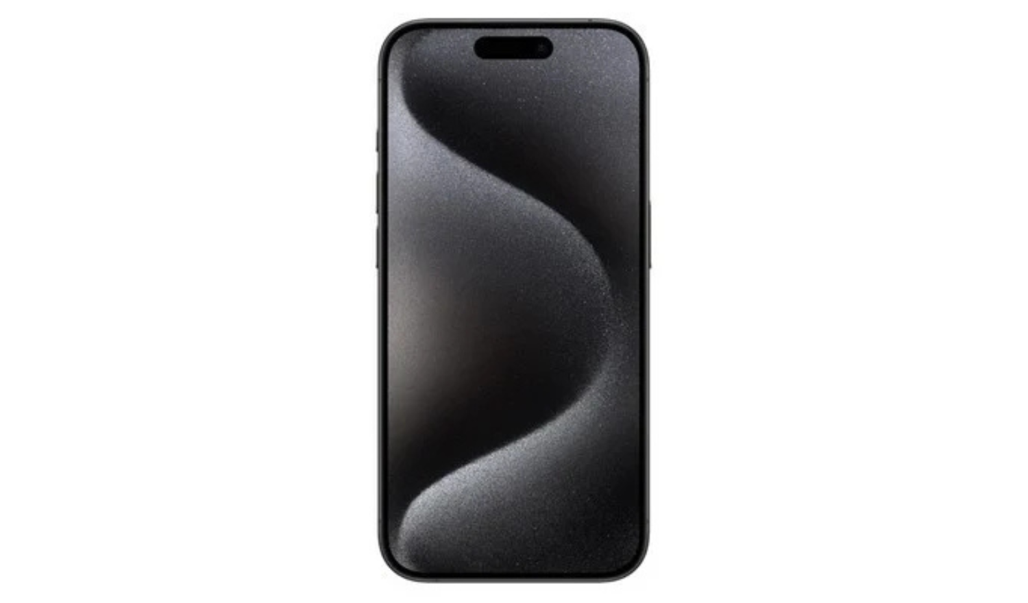 iPhone 15 Pro smartphone with dark front display and black bezel