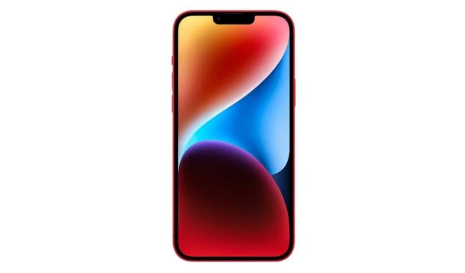 Unlocked smartphone front with black bezel and colorful wallpaper display