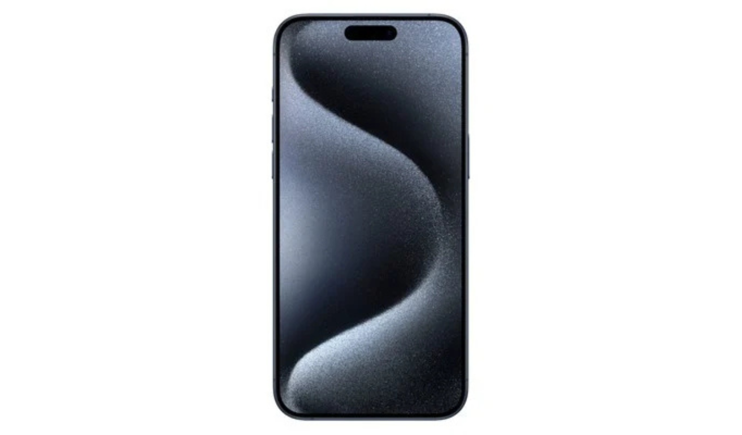 Blue Titanium iPhone 15 Pro unlocked smartphone, front view with Dynamic Island