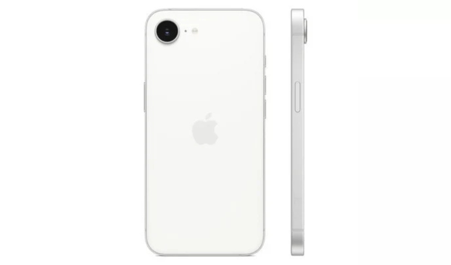 iPhone 16e 5G 128GB White back and side view, Good condition